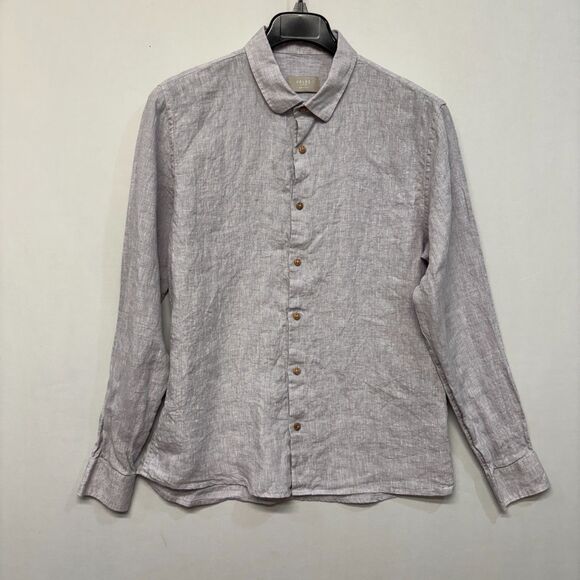 Velez Artisan Men 100% Linen Button Shirt Top Size Large Semi Fit D034 -23 - Picture 12 of 16